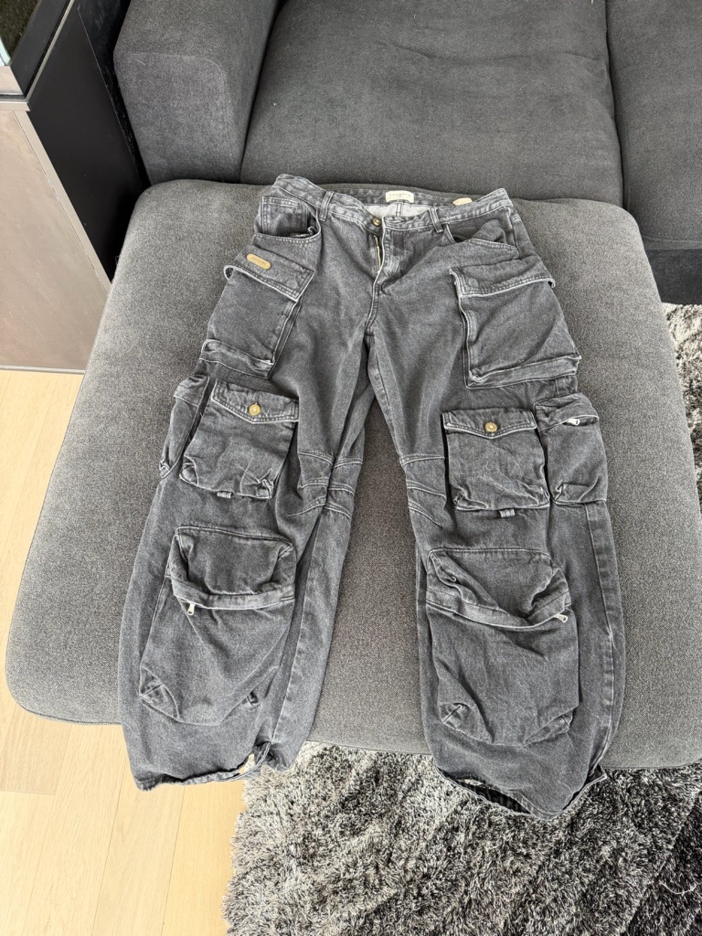 YoungLA Black Cargo Jeans